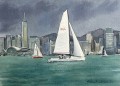 Sailing in the rain ( Sold)